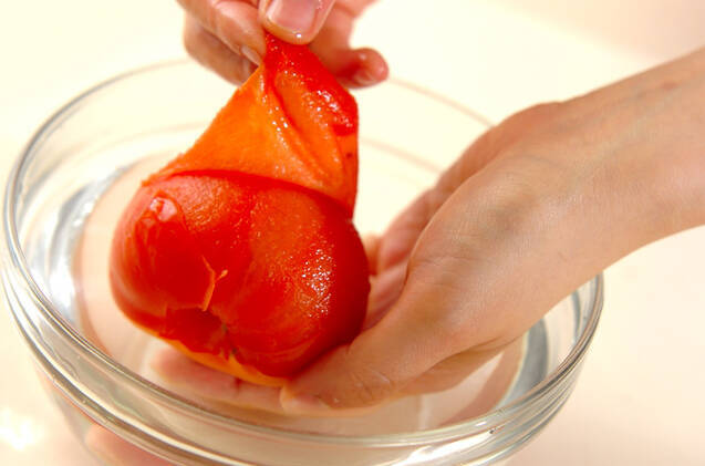 トマトと大葉のサラダの作り方の手順1