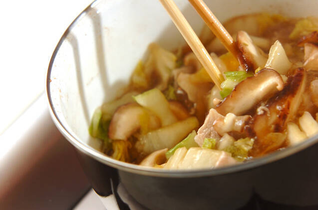 白菜漬けのあんかけにゅうめんの作り方の手順2