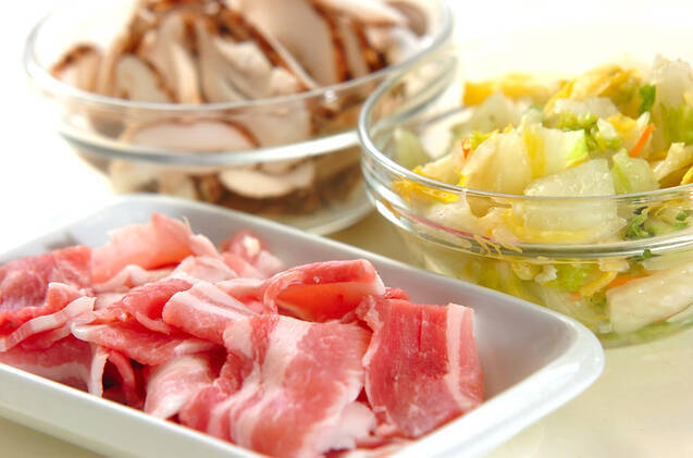 白菜漬けのあんかけにゅうめんの作り方の手順1