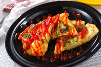 マカロニ入りオムレツ