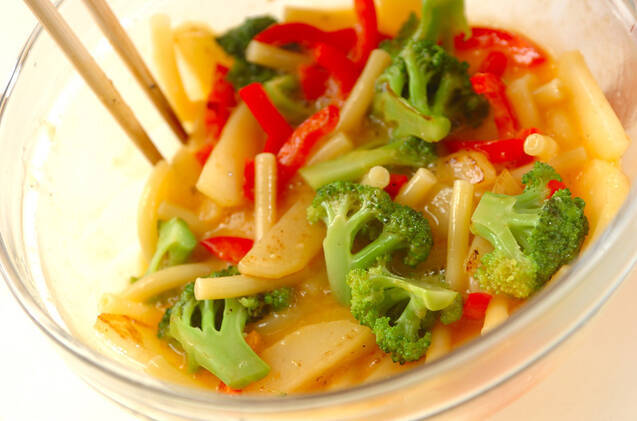 マカロニ入りオムレツの作り方の手順7