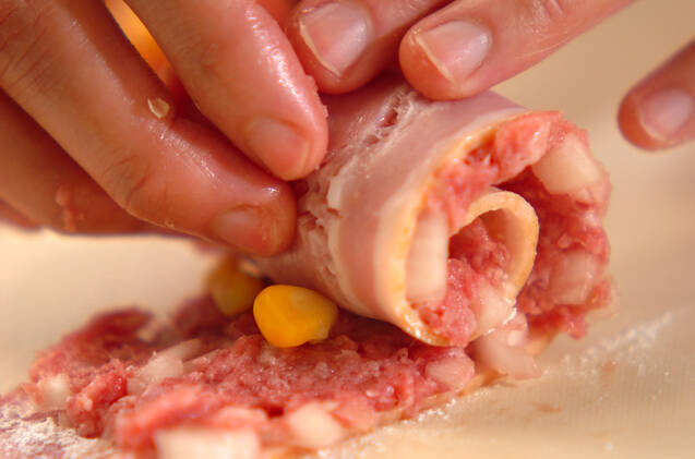 ベーコンミートロールの作り方の手順2