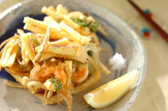 エビとゴボウのかき揚げ