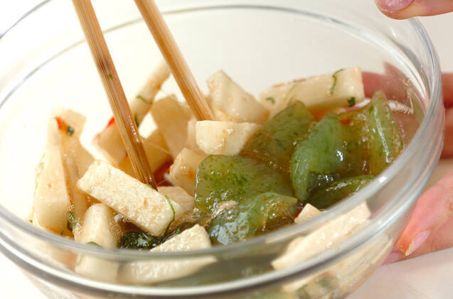 刺身コンニャクのサッパリ和えの作り方の手順5