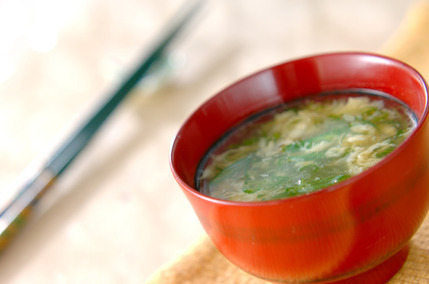 インゲンの卵スープ