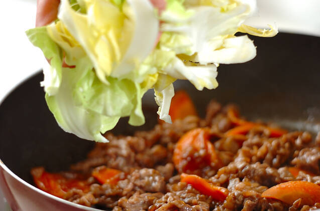 春キャベツと牛肉のシャッキリ炒めの作り方の手順6
