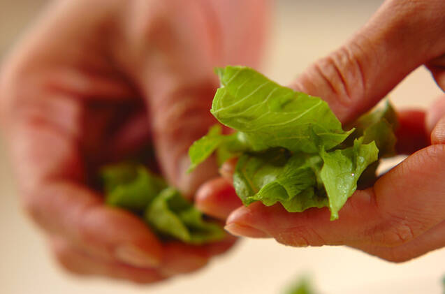 レタスと海苔のサラダの作り方の手順1