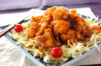 揚げ鶏の甘酢あんかけ