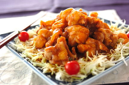 揚げ鶏の甘酢あんかけ