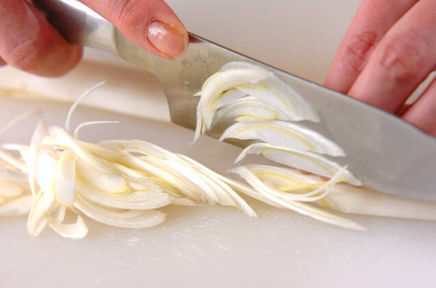 ネギのタラコ和えの作り方の手順2