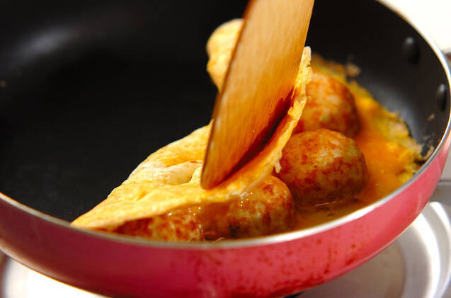 和風みぞれオムたこ焼きの作り方の手順3