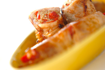 パプリカの豚巻