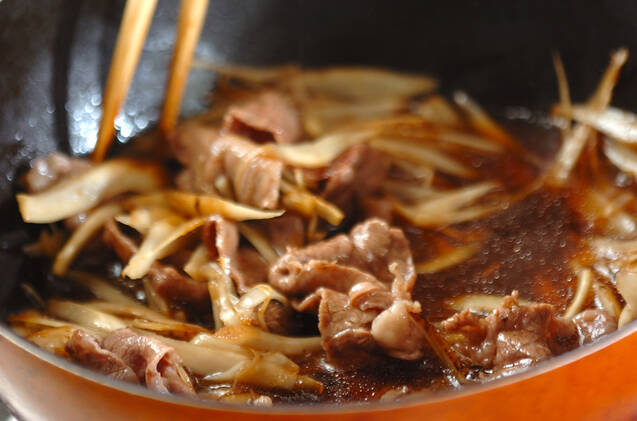 牛肉とゴボウの混ぜ寿司の作り方の手順2