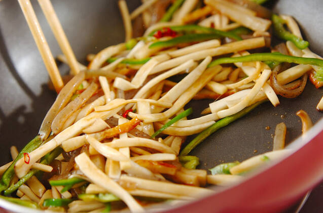 エリンギのきんぴらパスタの作り方の手順3