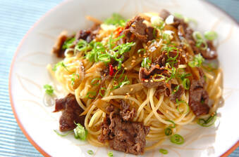 牛ゴボウの和風パスタ