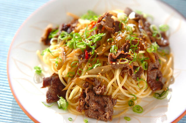 牛ゴボウの和風パスタ