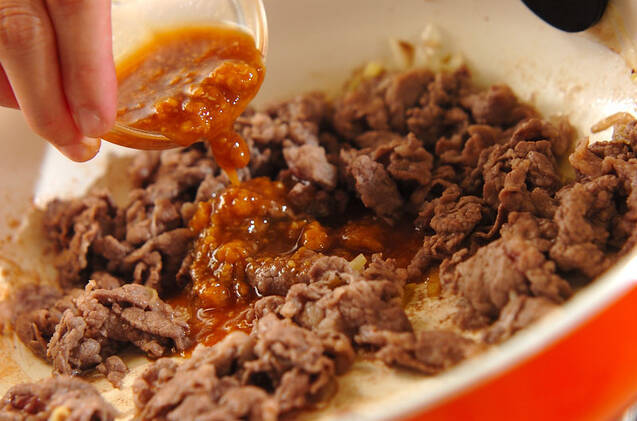 牛肉の甘辛みそ炒めの作り方の手順7