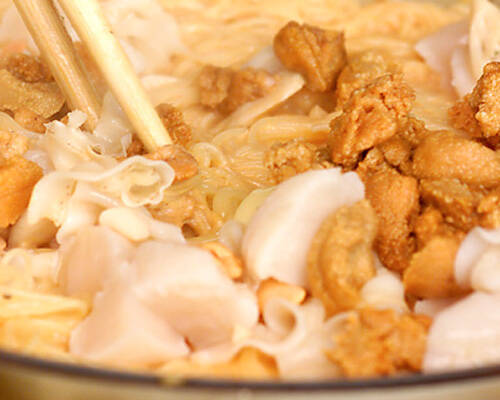 生ウニのスープスパゲティの作り方の手順5