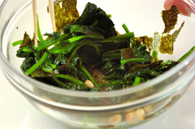 ホウレン草の松の実和えの作り方の手順5