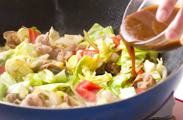 豚肉と野菜のみそ炒めの作り方の手順3