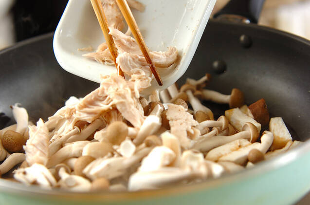 キノコの照り焼きパスタの作り方の手順5
