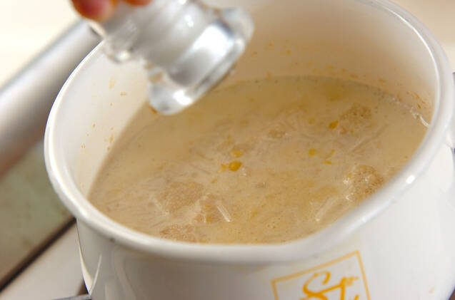 エノキのコーンスープの作り方の手順4