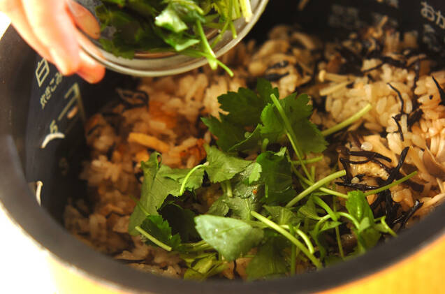 キノコの炊き込みご飯の作り方の手順10