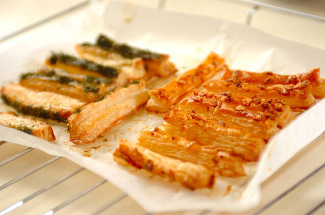 2色の和風グリッシーニパイの作り方の手順3