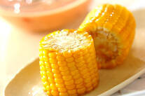 コーンのバターじょうゆがらめ