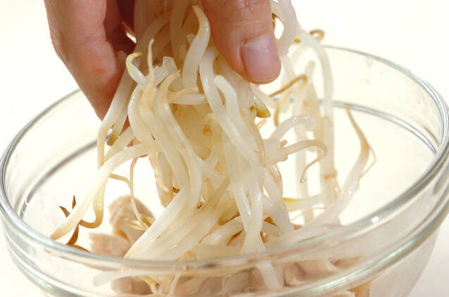 ささ身のモヤシの中華和えの作り方の手順3