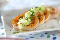 焼きレンコンのネギオイルがけ