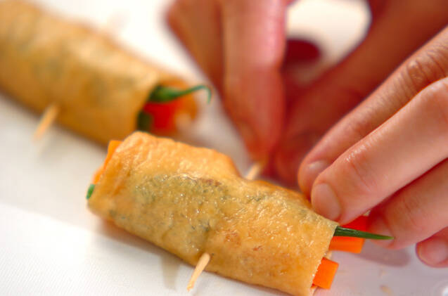 油揚げの野菜巻きの作り方の手順2