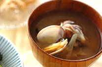 アサリとミョウガのみそ汁