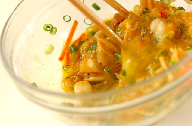 エビと大根の卵焼きの作り方の手順5