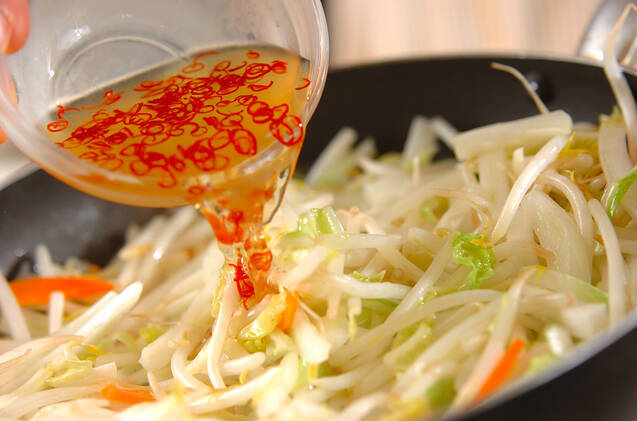 モヤシの甘酢炒めの作り方の手順7