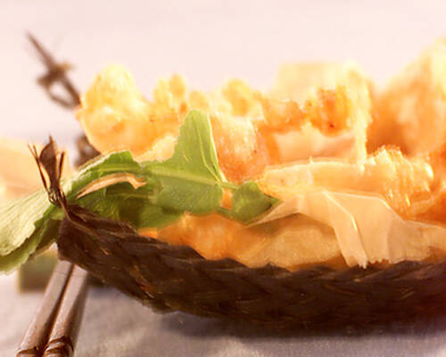 エビと鶏のひらひら揚げ