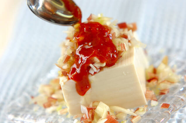 ミョウガ冷奴キムチダレの作り方の手順4