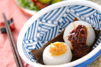 鶏赤みそと香り白みそのふろふき大根