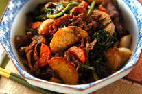 里芋と牛肉の炒め物