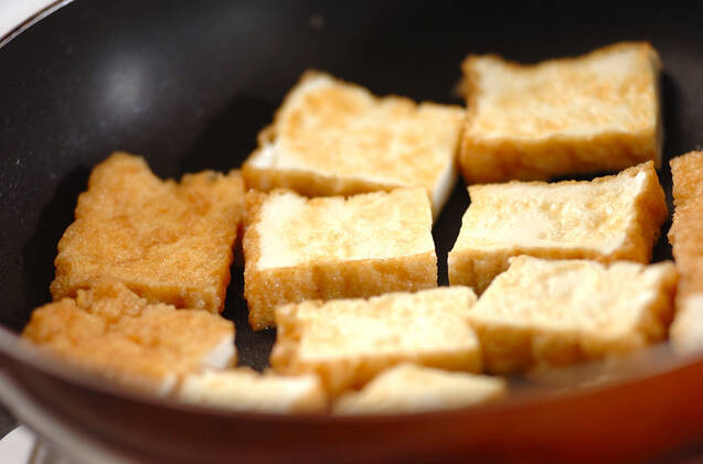 厚揚げの黒ゴマ和えの作り方の手順4