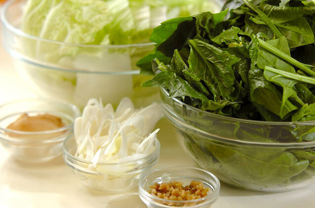 2種類のタレでいただく常夜鍋の作り方の手順1