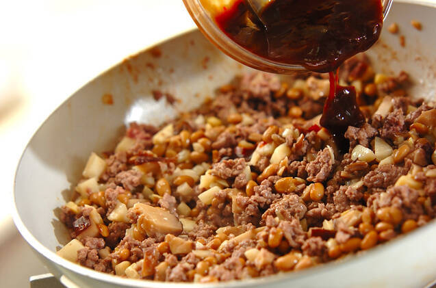 ひき肉納豆炒めの作り方の手順8