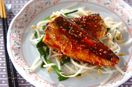 アジの干物のピリ辛焼き