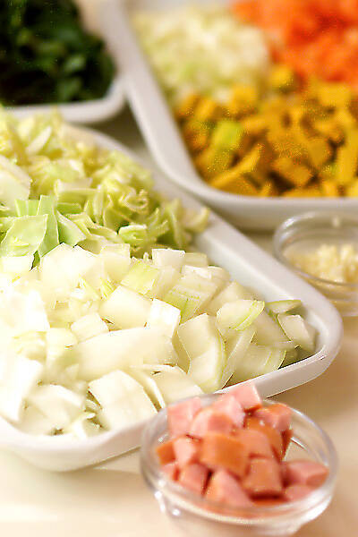 カレー風味のミネストローネの作り方の手順3