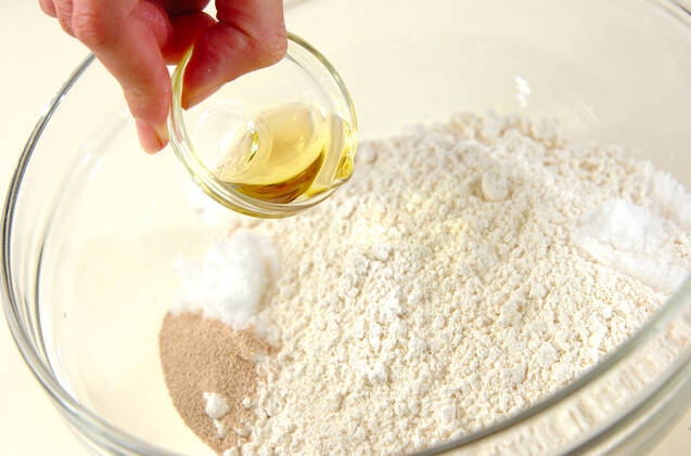 クルミとチーズのフォカッチャの作り方の手順3