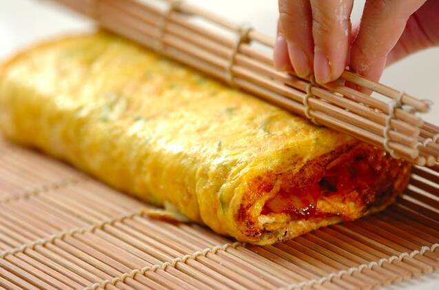 キムチ入り卵焼きの作り方の手順6