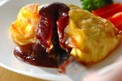 卵包み蒸し焼き豆腐ハンバーグ