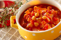 ヒヨコ豆とベーコンのトマト煮