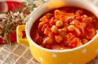 ヒヨコ豆とベーコンのトマト煮