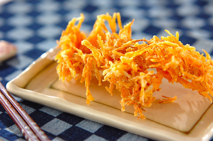 ニンジンとシラスのかき揚げ